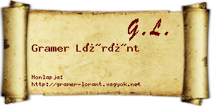 Gramer Lóránt névjegykártya